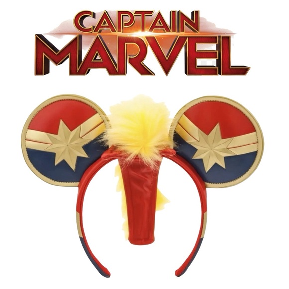 Disney Captain Marvel Ears with Faux Mohawk - Picture 1 of 5